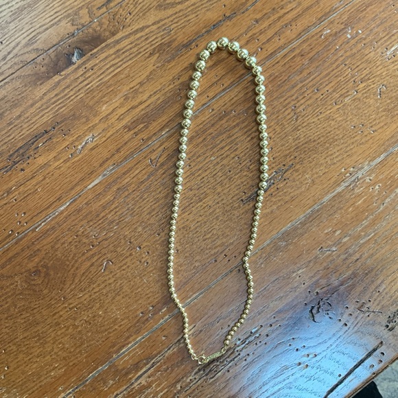 Napier Vintage Gold Tone Metal Beads Necklace 12” Strand Graduated Size Balls - Picture 6 of 8